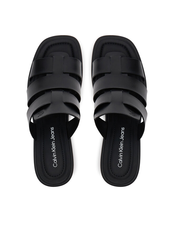 Calvin Klein Jeans Papucs Calvin Klein Jeans Heel Square Mg Lth YW0YW01702 Fekete