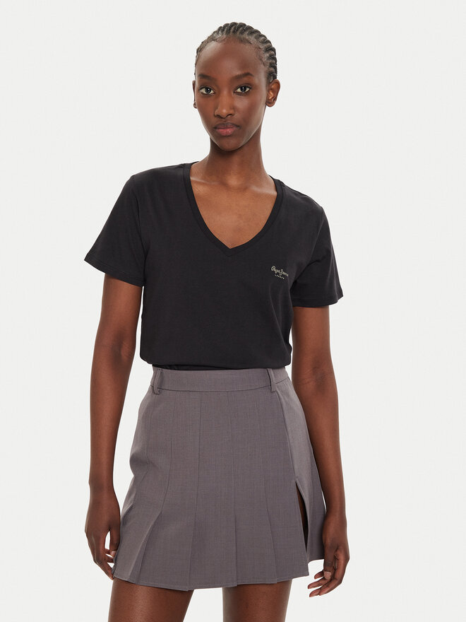 Pepe Jeans Pepe Jeans Футболка Fiore PL505948 Чорний Regular Fit