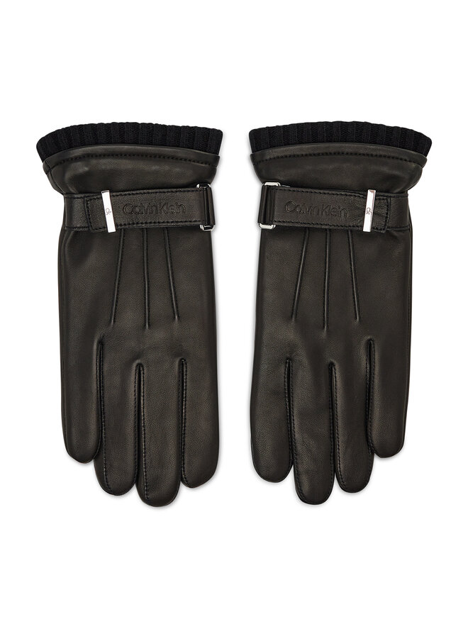 Calvin Klein Γάντια Ανδρικά Calvin Klein Leather Rivet Gloves K50K507425 Μαύρο