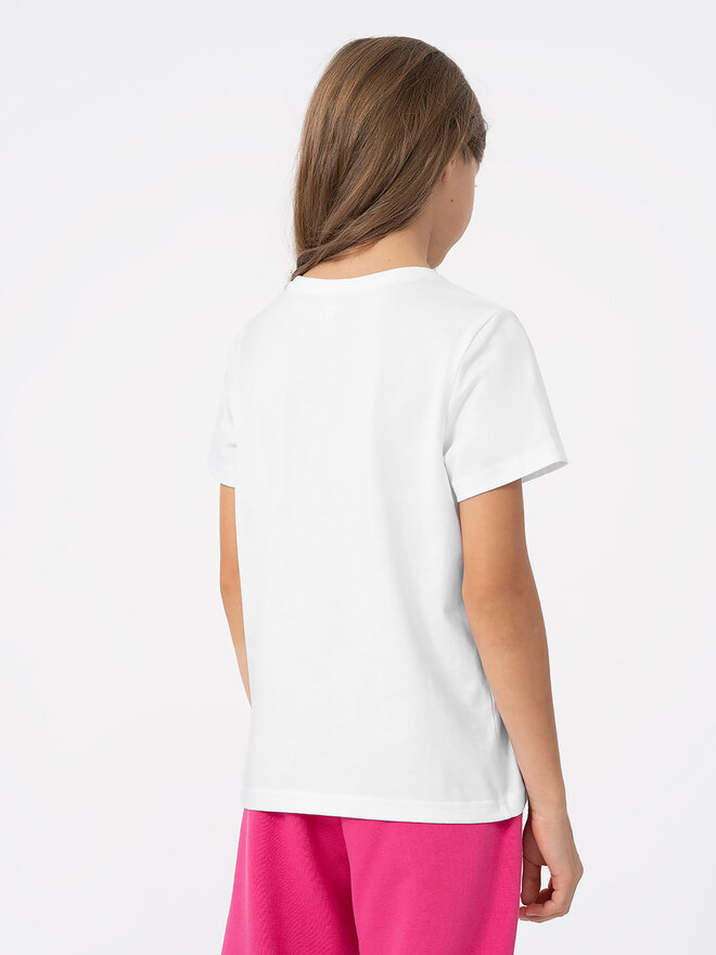 4F 4F T-Shirt 4FJAW23TTSHF0826 Λευκό Regular Fit