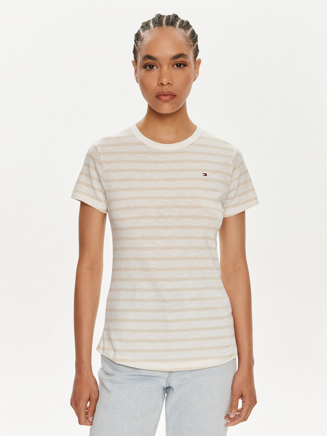 Tommy Hilfiger Tommy Hilfiger Marškinėliai 1985 WW0WW37857 Smėlio Slim Fit