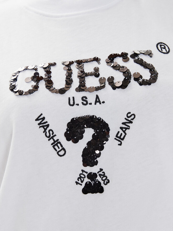 Guess Guess T-Shirt Aurelie V4YI06 I3Z14 Λευκό Boxy Fit