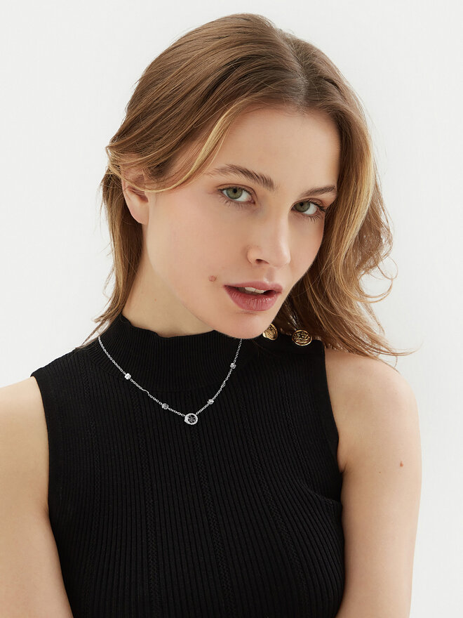 Guess Naszyjnik Guess JUBN05 038JW Srebrny