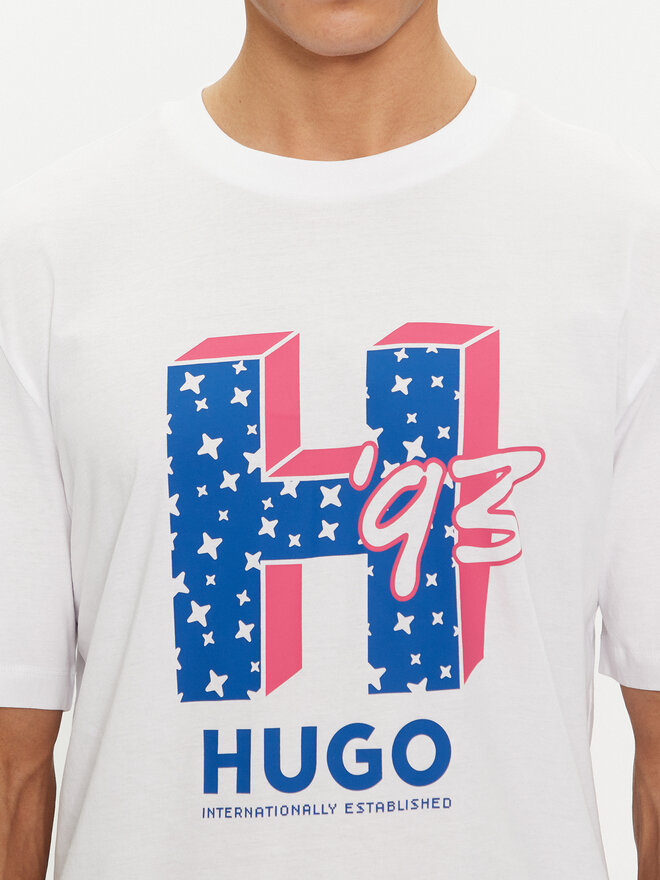 HUGO Hugo Marškinėliai Nentryle 50513411 Balta Relaxed Fit