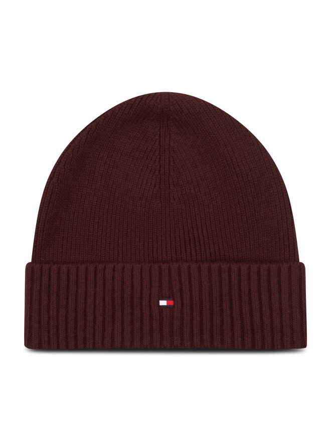 Tommy Hilfiger Mütze Tommy Hilfiger Pima Cotton Beanie AM0AM06573 Dunkelrot