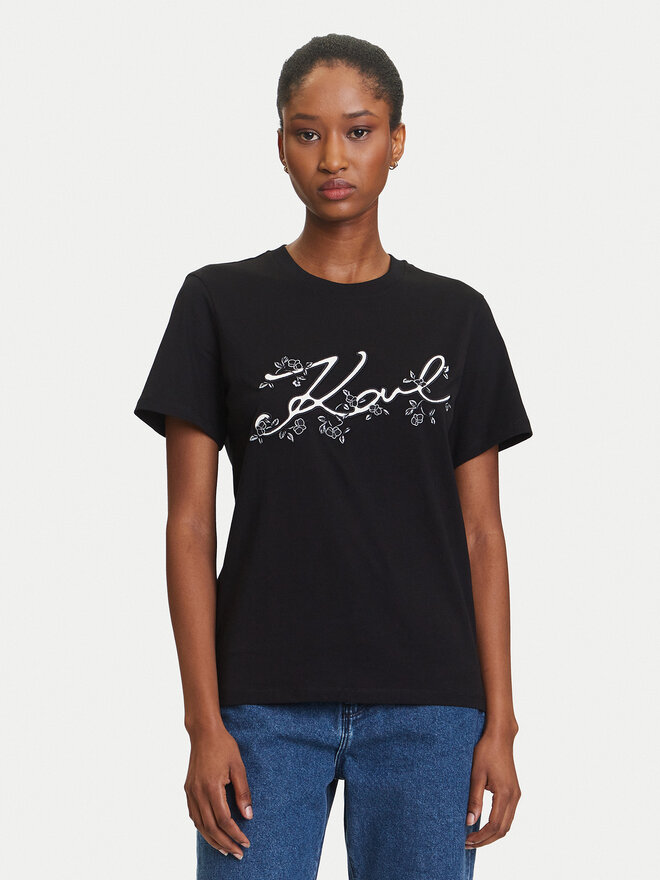 KARL LAGERFELD KARL LAGERFELD Camiseta A3W17018 Negro Regular Fit