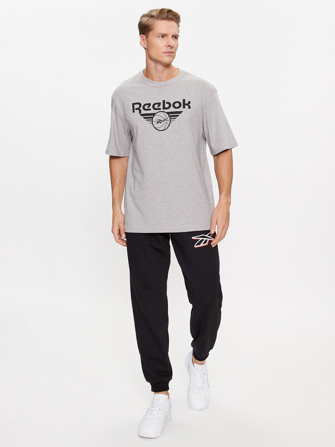Reebok Reebok Marškinėliai Basketball IL4423 Pilka Regular Fit