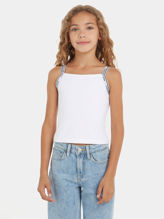 Calvin Klein Jeans Calvin Klein Jeans Τοπ Logo Tape IG0IG02436 Λευκό Slim Fit