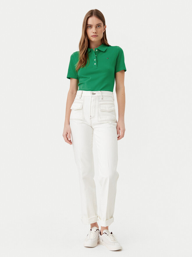 Tommy Hilfiger Tommy Hilfiger Pólóing 1985 WW0WW43225 Zöld Slim Fit