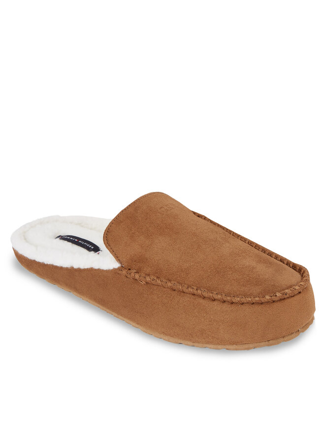 Tommy Hilfiger Hausschuhe Tommy Hilfiger Hilfiger Mocassin Homeslipper FM0FM04769 Braun
