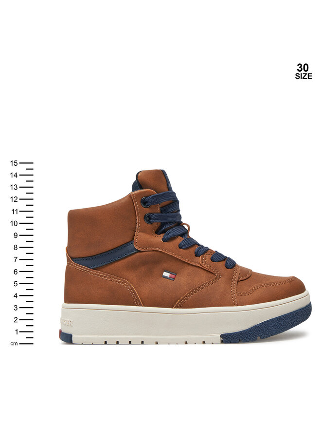 Tommy Hilfiger Superge Tommy Hilfiger Mid Cutlace-Up Sneaker T3X9-33641-1351 M Rjava