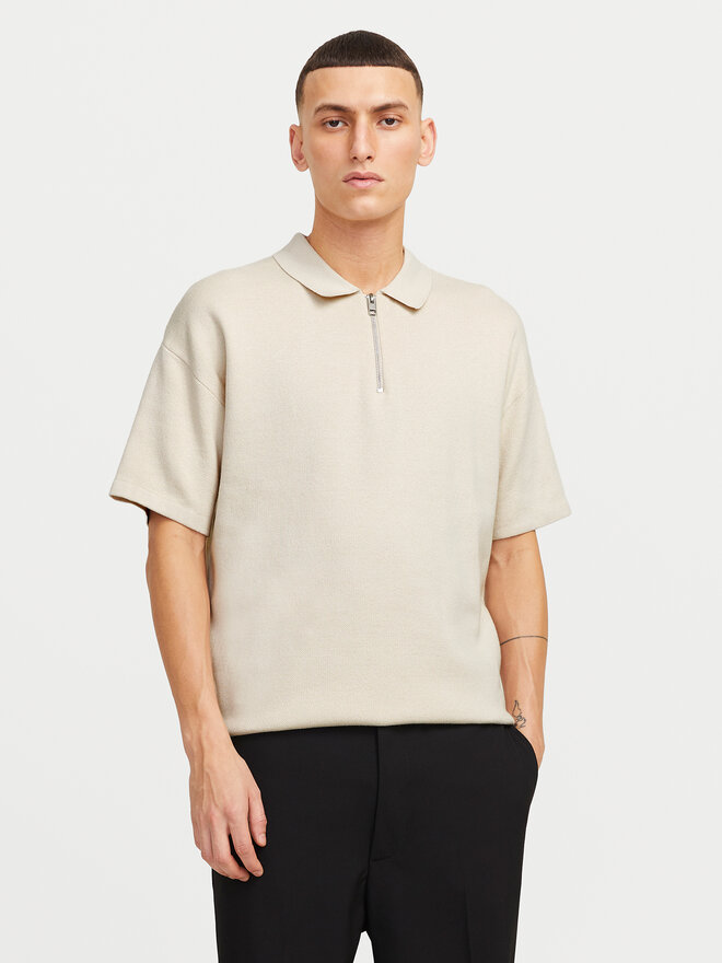 Jack&Jones Jack&Jones Pólóing Troy 12269617 Bézs Relaxed Fit