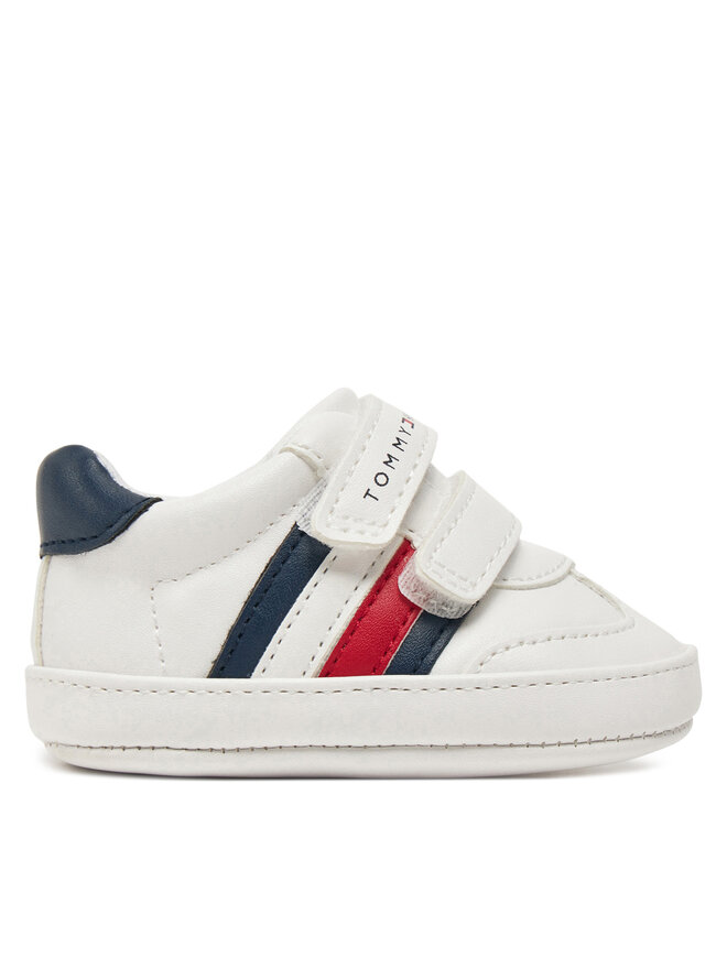 Tommy Hilfiger Sneakers Tommy Hilfiger Stripe Low Cut Velcro T0B9-33831-1433 Alb