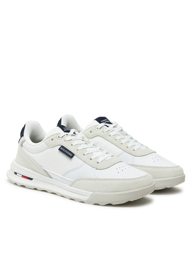 Tommy Hilfiger Snīkeri Tommy Hilfiger Retro Runner Mix Rwb FM0FM05371 Balts