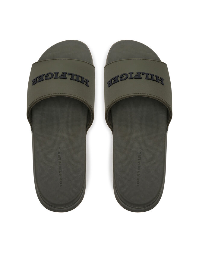 Tommy Hilfiger Šľapky Tommy Hilfiger Dual Density Hilfiger Pool Slide FM0FM05430 Kaki