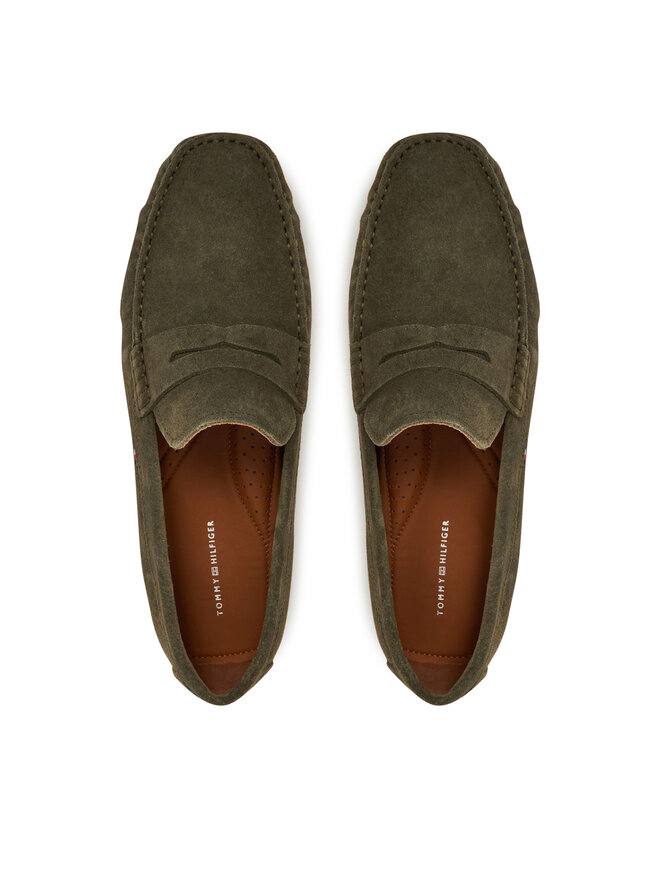 Tommy Hilfiger Мокасини Tommy Hilfiger Casual Hilfiger Suede Driver FM0FM04998 Зелений
