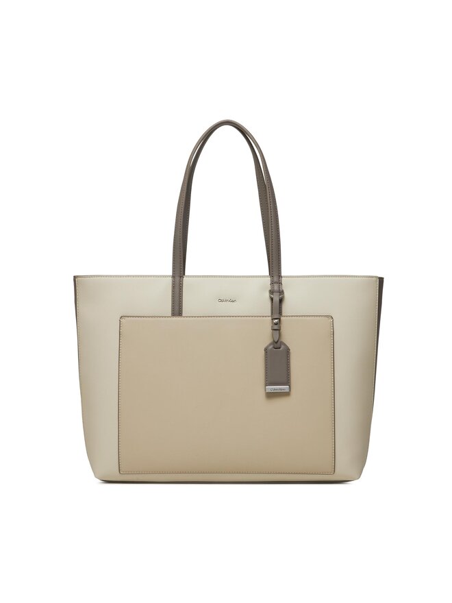 Handtasche Calvin Klein Ck Must K60K611454 Beige | eschuhe.de 