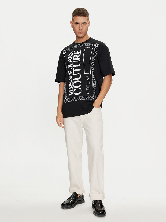 Versace Jeans Couture Versace Jeans Couture Camiseta 76GAHE04 Negro Regular Fit