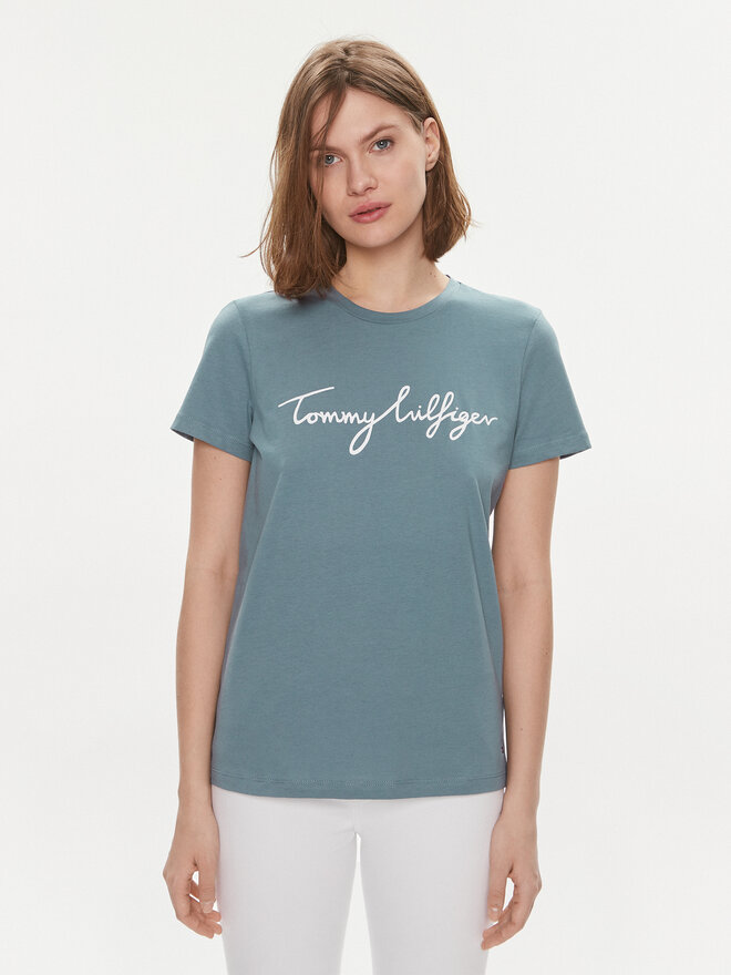 Tommy Hilfiger Tommy Hilfiger Camiseta Signature WW0WW41674 Azul Regular Fit