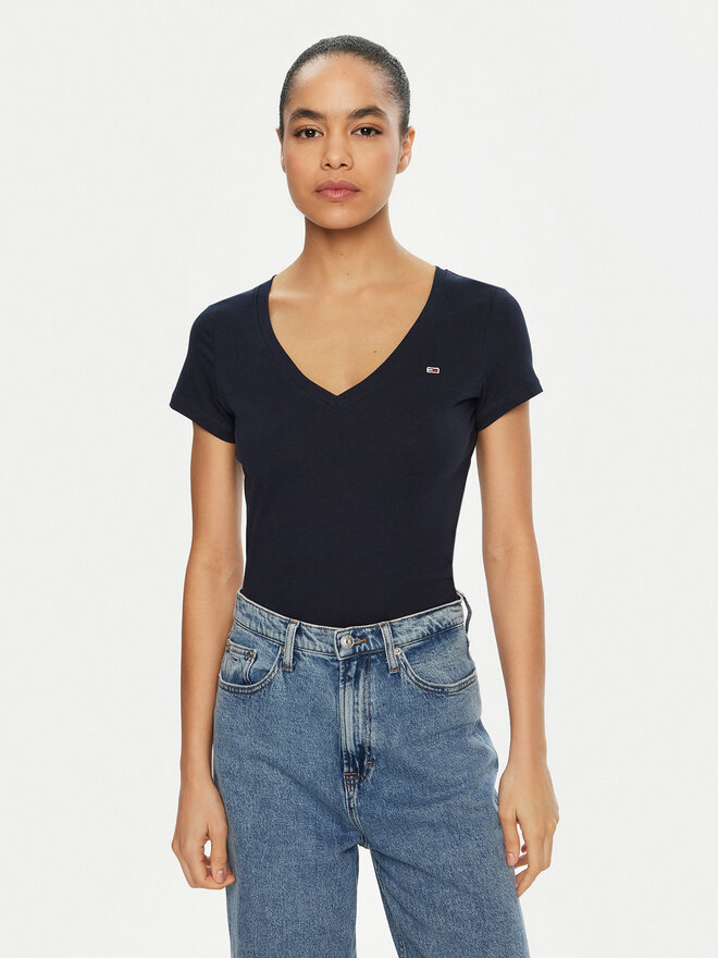 Tommy Jeans Tommy Jeans T-Shirt DW0DW20458 Dunkelblau Slim Fit