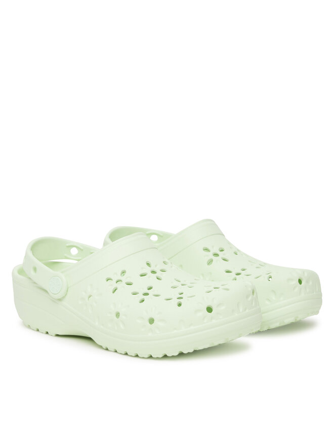 Crocs Iešļūcenes Crocs Classic Floral Cut-Out Clog 210927 Zaļš