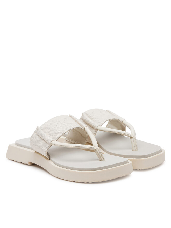 Calvin Klein Jeans Zehentrenner Calvin Klein Jeans Sq Low Wedge Sandal Rope YW0YW01717 Beige