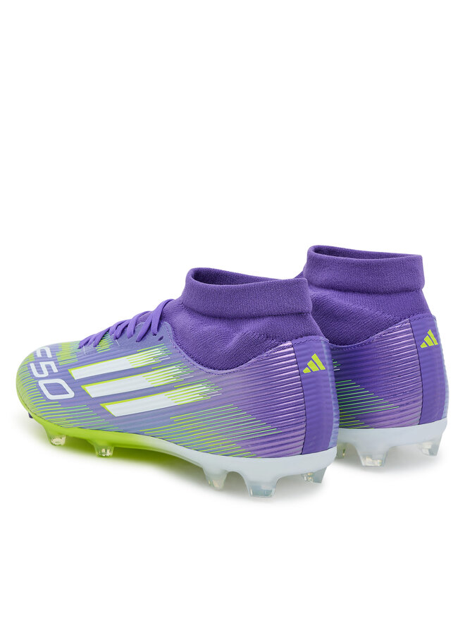 adidas Buty do piłki nożnej adidas F50 League Mid Firm/Multi-Ground Boots JI0886 Fioletowy