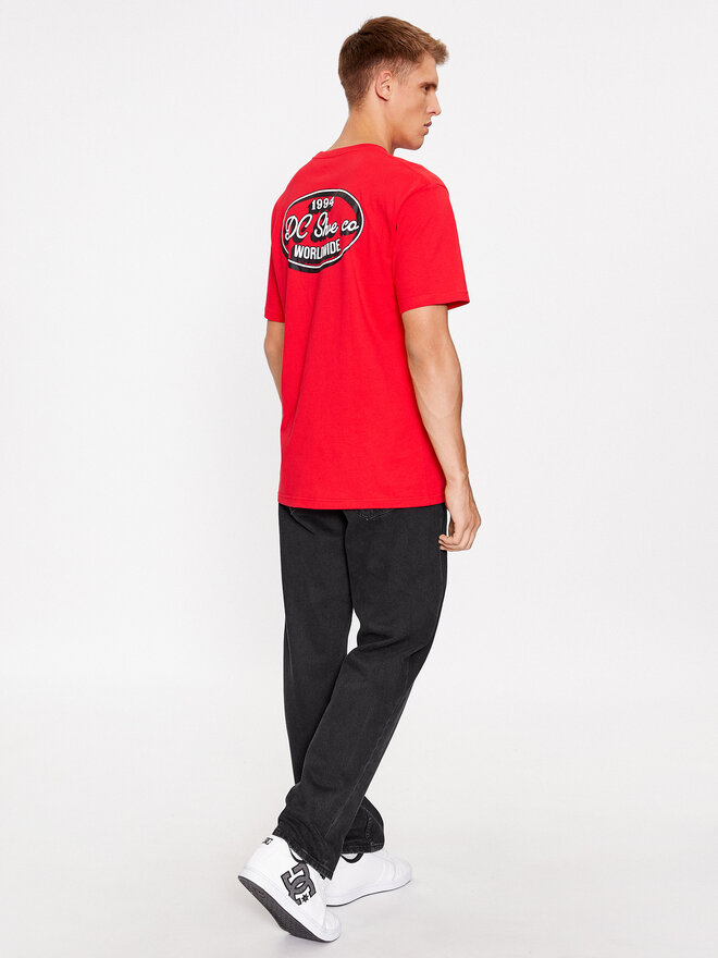 DC DC Marškinėliai Truckin Tees Rqr7 ADYZT05284 Raudona Regular Fit
