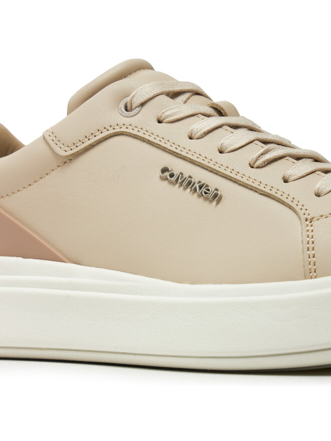 Calvin Klein Sneakersy Calvin Klein Low Top Lace Up W/ Stripe HM0HM01494 Beżowy
