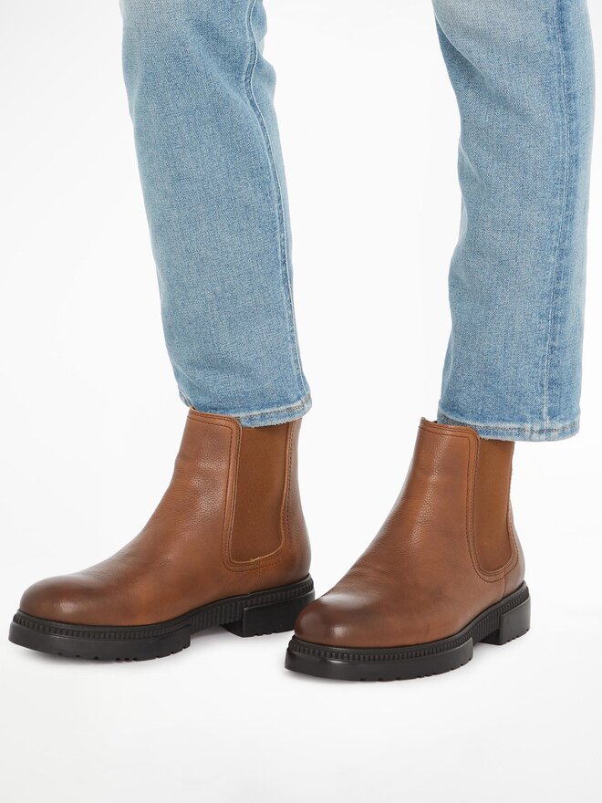 Tommy Hilfiger Боти тип челси Tommy Hilfiger Comfort Cleated Termo Lth Chel FM0FM04650 Кафяв