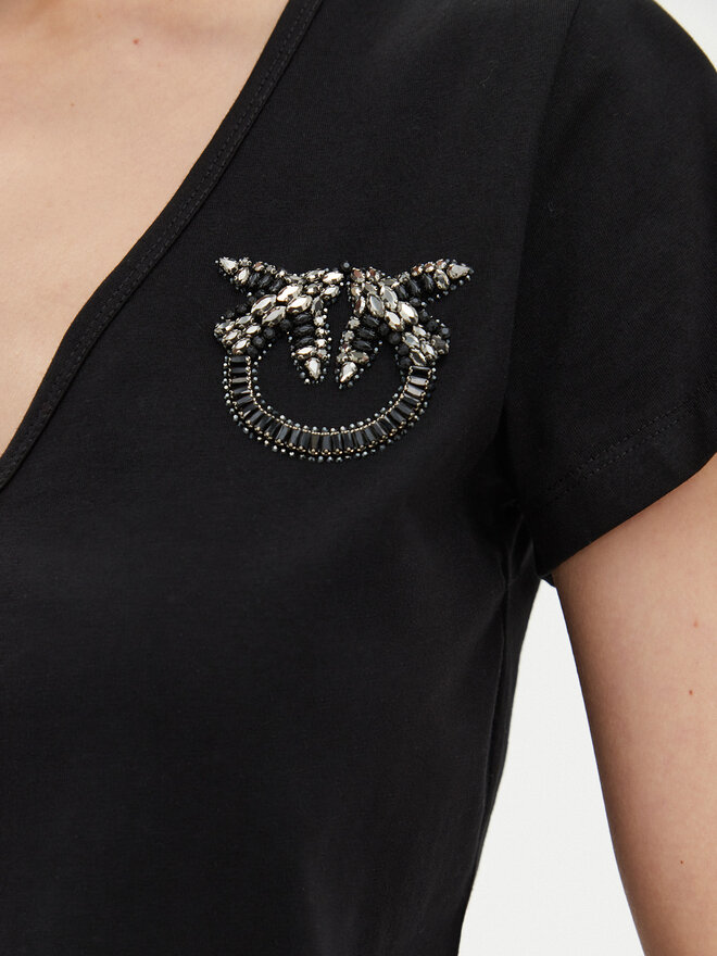 PINKO PINKO Póló 100372 A24E Fekete Regular Fit