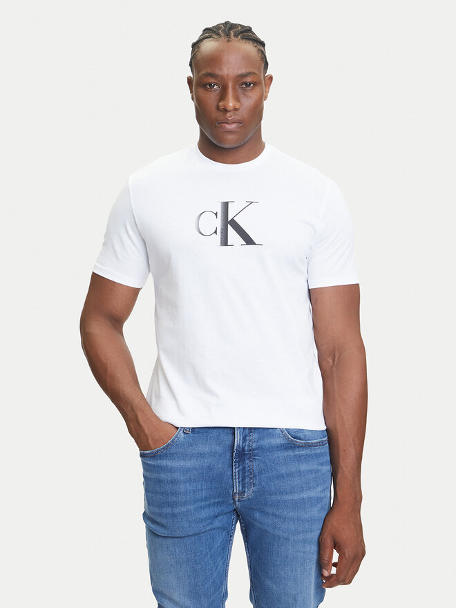 Calvin Klein Jeans Calvin Klein Jeans Camiseta Center Monogram LV04RC857G Blanco Regular Fit