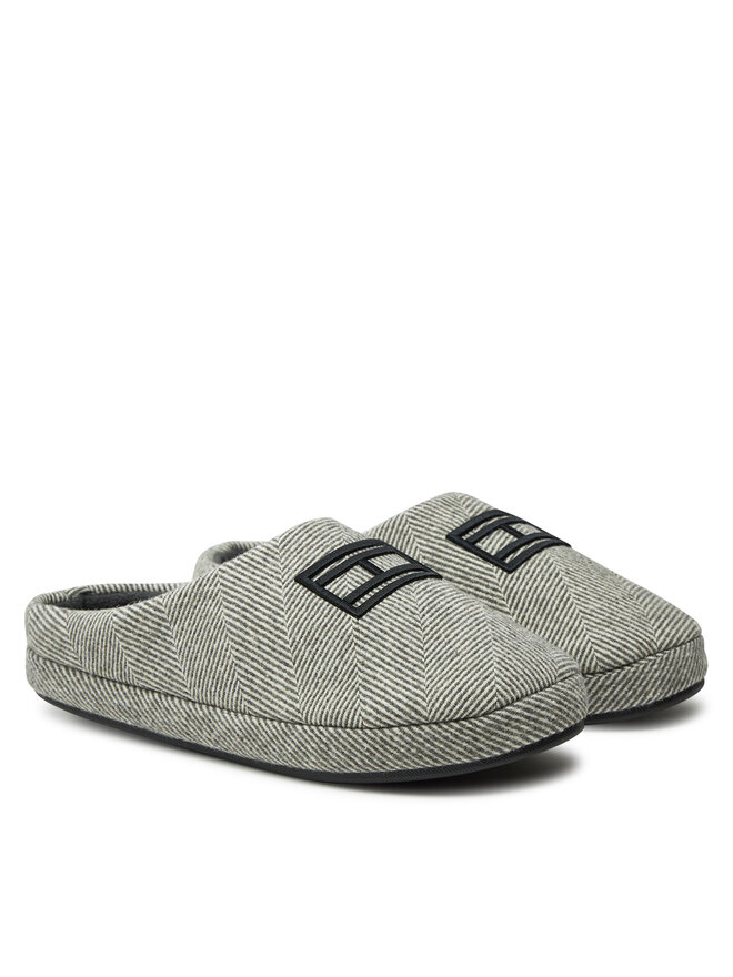 Tommy Hilfiger Papuče Tommy Hilfiger Flag Herringbone House Shoe FM0FM05304 Siva