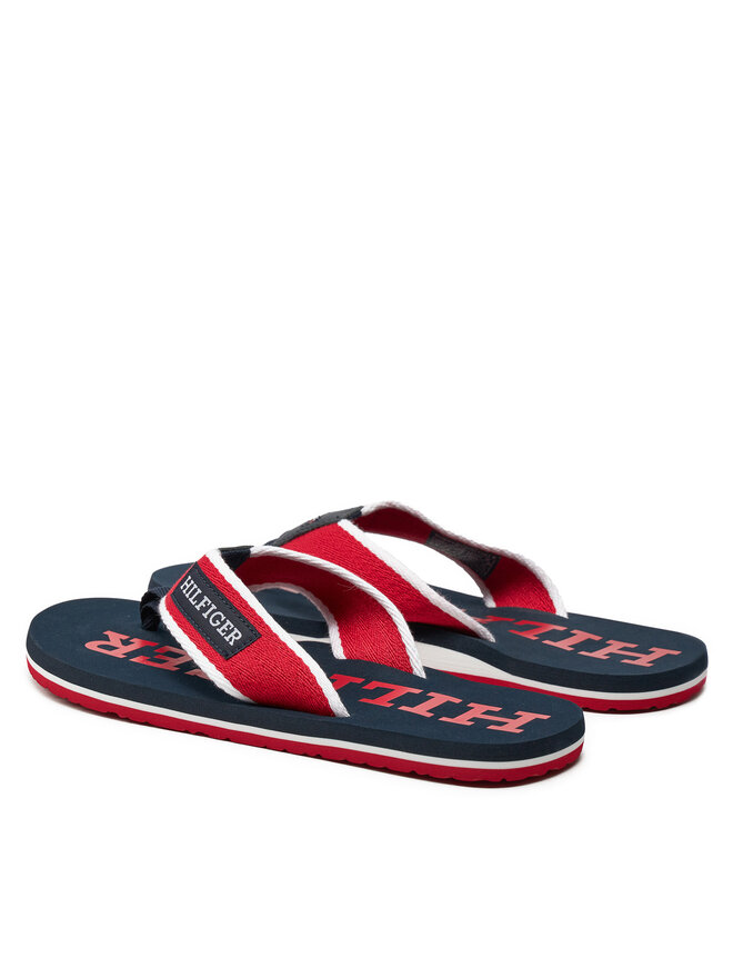 Tommy Hilfiger Japonki Tommy Hilfiger Patch Hilfiger Beach Sandal FM0FM05024 Czerwony