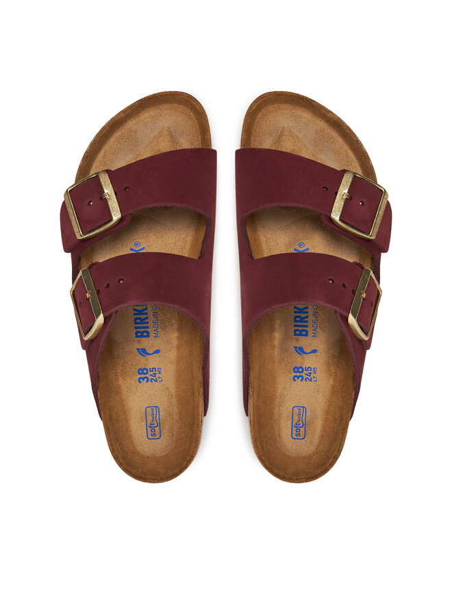 Birkenstock Pantoletten Birkenstock Arizona Sfb Lenb1028719 Dunkelrot