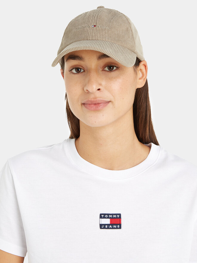 Tommy Jeans Cepure ar nagu Tommy Jeans Im Tju Sport Corduroy Cap AU0AU01807 Zaļš