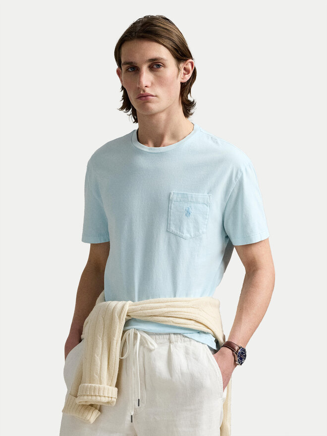 Polo Ralph Lauren Polo Ralph Lauren T-Shirt 710969628002 Γαλάζιο Custom Slim Fit