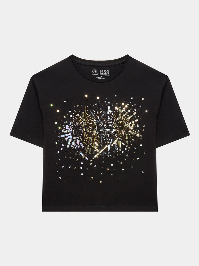 Guess Guess Marškinėliai J3YI21 K6YW1 Juoda Boxy Fit