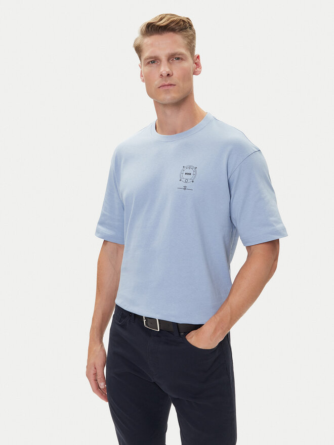 BOSS BOSS Camiseta Te_Voyage 50546370 Azul Relaxed Fit