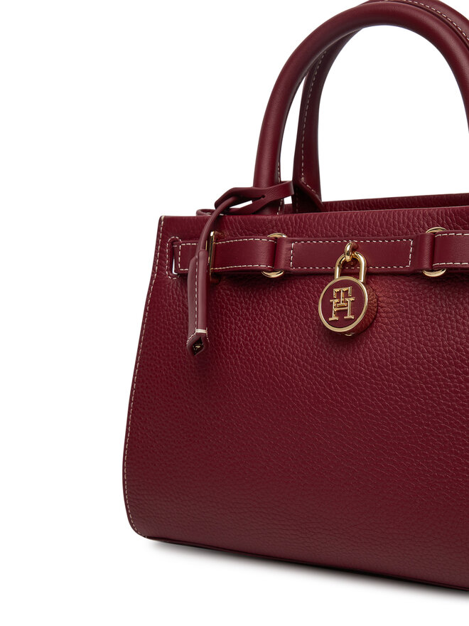 Tommy Hilfiger Bolso Tommy Hilfiger American Icon Mini Tote Leather AW0AW17188 Guinda/burdeos