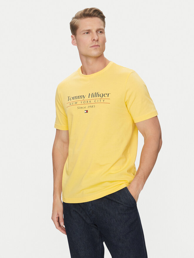 Tommy Hilfiger Tommy Hilfiger Camiseta Center Stack MW0MW38621 Amarillo Regular Fit