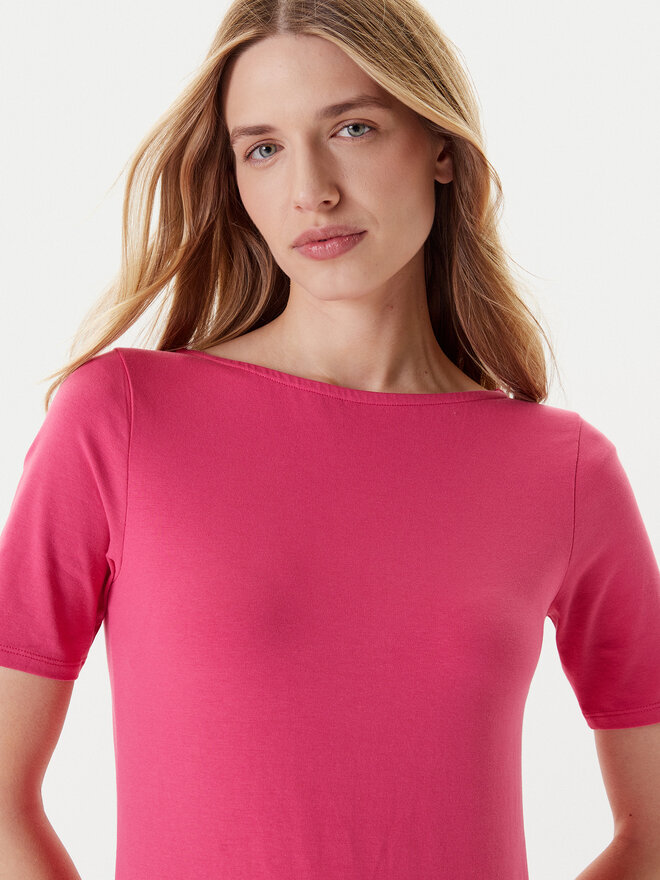 United Colors Of Benetton United Colors Of Benetton Marškinėliai 3FJHD109K Rožinė Slim Fit