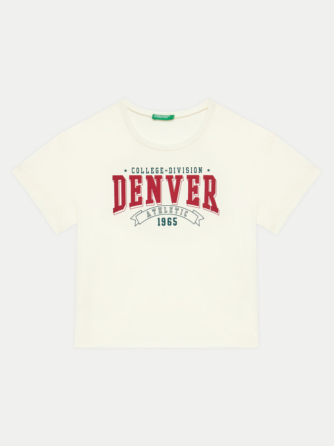 United Colors Of Benetton United Colors Of Benetton Футболка 3096C10LG Écru Regular Fit