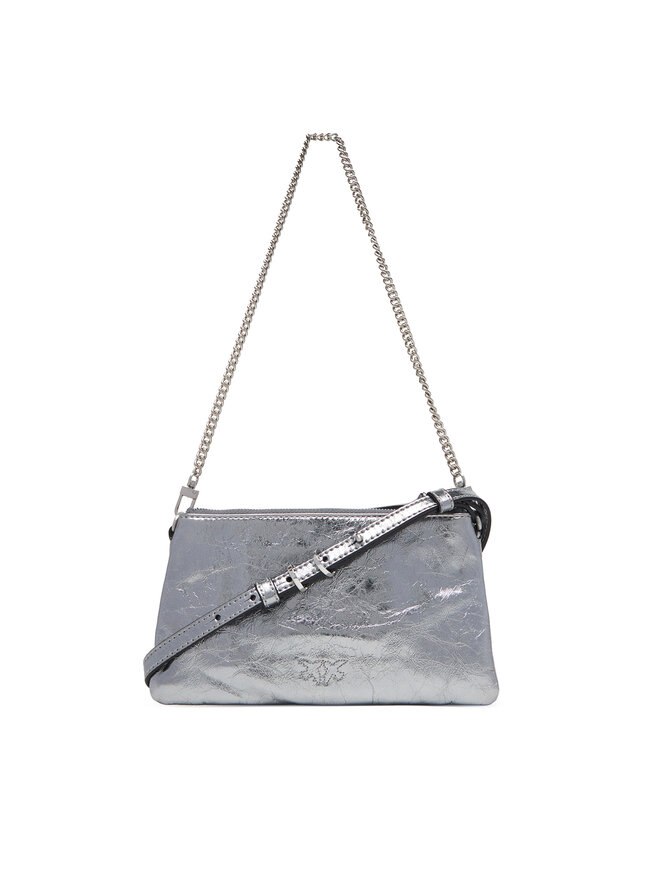 PINKO Ročna torba PINKO Double Mini Al 25-26 PLTT 105359 A2OT Srebrna