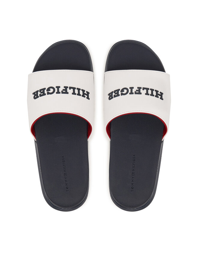 Tommy Hilfiger Pantoletten Tommy Hilfiger Dual Density Hilfiger Pool Slide FM0FM05797 Weiß