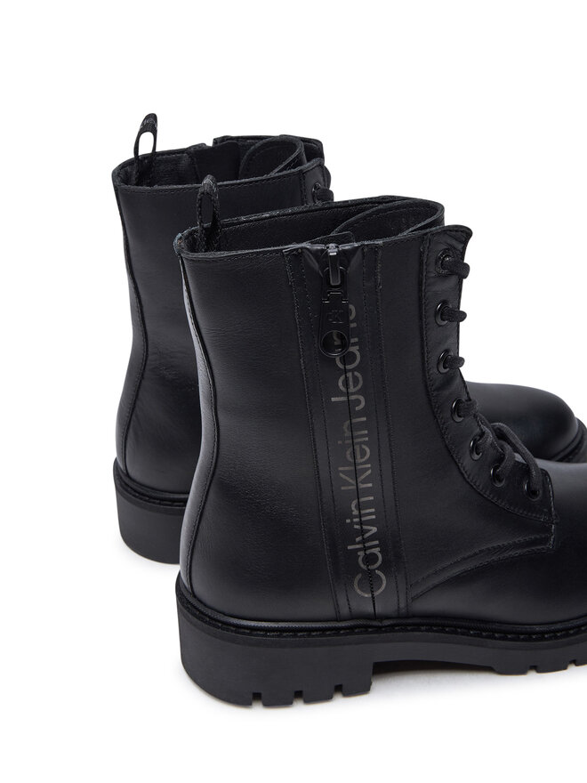 Calvin Klein Jeans Μποτάκια Calvin Klein Jeans Combat Mid Laceup Zip Wn YW0YW01035 Μαύρο