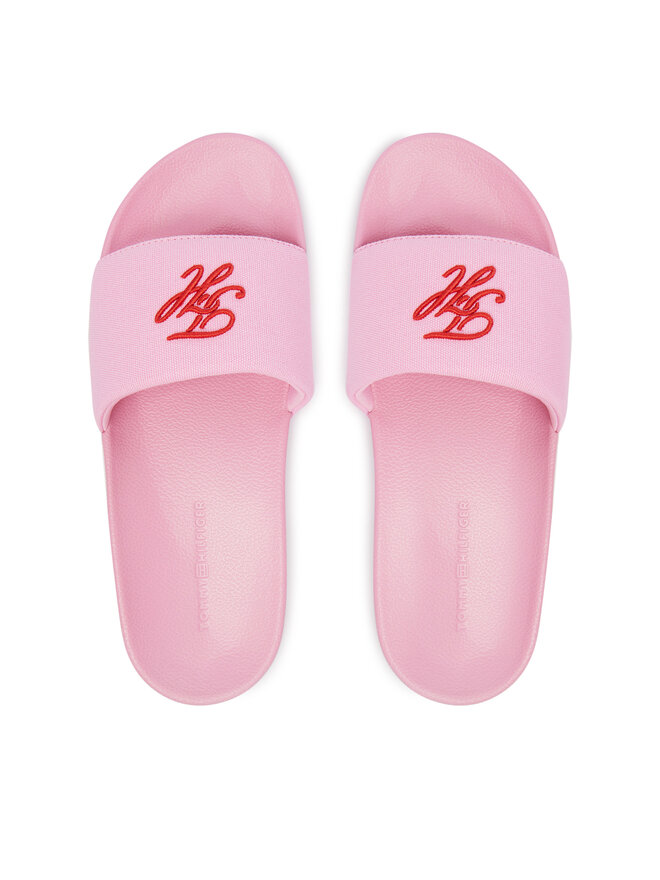 Tommy Hilfiger Pantoletten Tommy Hilfiger Th Script Pool Slide FW0FW09286 Rosa