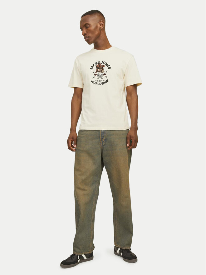 Jack&Jones Jack&Jones Póló Seven Skull 12262491 Ekru Regular Fit