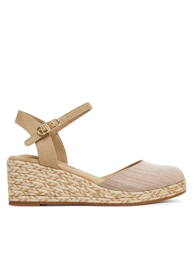 Tommy Hilfiger Espadryle Tommy Hilfiger Chambray Mid Wedge Espad FW0FW08477 Beżowy