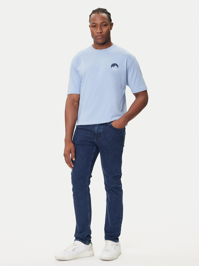 BOSS BOSS Camiseta Te_Move 50547087 Celeste Relaxed Fit